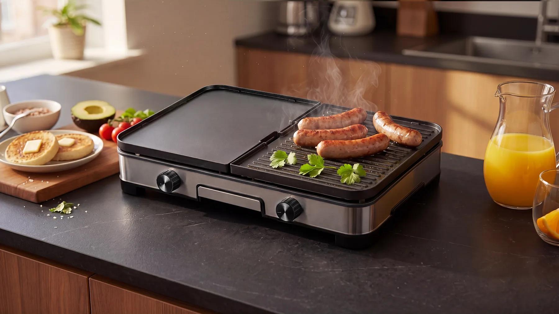 Countertop cooking appliance in a bright kitchen